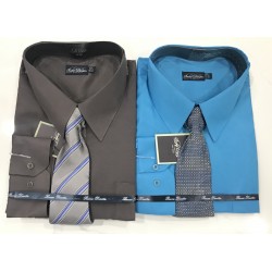Wholesale Men "Big Size" Long Sleeve Dress Shirts with tie 6pc Pre-packed -  TB Wholesaler